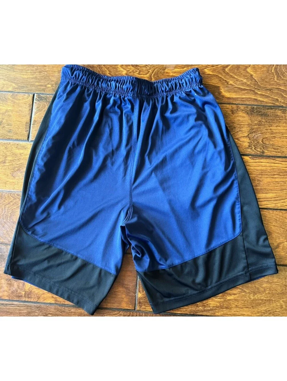 Nike Dri-FIT Men's L Blue/Black Colorblock Athletic Shorts Elastic Waist
